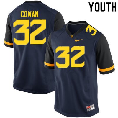 Youth West Virginia Mountaineers NCAA #32 VanDarius Cowan Navy Authentic Nike Stitched College Football Jersey IL15I80MG